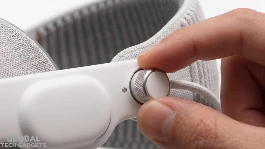 How to Set Up Apple Vision Pro M5: visionOS 26 Tips & Guide 2 Close-up of Dual Knit Band adjustment and Fit Dial in action